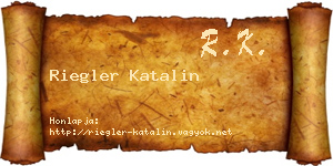 Riegler Katalin névjegykártya